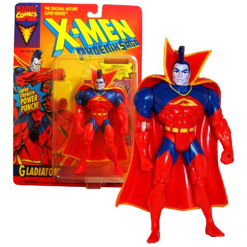 0713733244589 - TOY BIZ YEAR 1994 MARVEL COMICS THE ORIGINAL MUTANT SUPER HEROES X-MEN PHOENIX SAGA SERIES 5 INCH TALL ACTION FIGURE - GLADIATOR WITH SUPER-PUNCH ACTION FEATURE AND OFFICIAL MARVEL UNIVERSE TRADING CARD