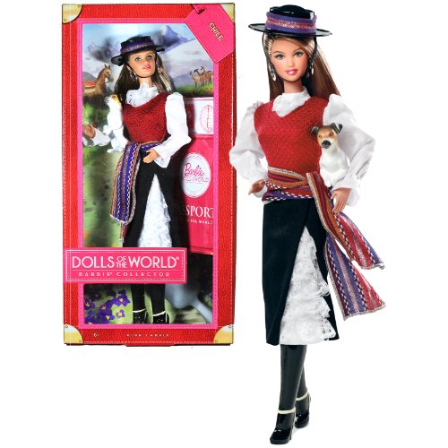 0713733249652 - MATTEL YEAR 2011 BARBIE COLLECTOR PINK LABEL BARBIE OF THE WORLD SERIES 12 INCH DOLL - BARBIE CHILE IN CHILEAN TRADITIONAL COWGIRL OUTFIT WITH CHILEAN FOX TERRIER PUPPY, EARRINGS, PASSPORT WITH STICKER SHEET, DOLL STAND AND CERTIFICATE OF AUTHENTICITY