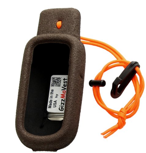 0713757459037 - GARMIN ALPHA 100 CASE / COVER MADE BY GIZZMOVEST LLC IN 'HUNTER'S COFFEE'. METAL BELT CLIP, WRIST LANYARD & CLIP. MADE IN THE USA.