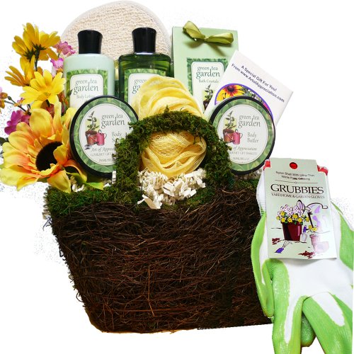 0713757907309 - ART OF APPRECIATION GIFT BASKETS GARDENERS HAND AND BODY RELIEF GREEN TEA SPA BATH AND BODY SET