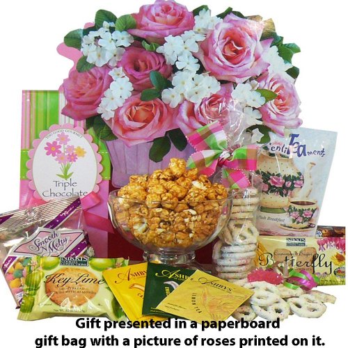 0713757909204 - ART OF APPRECIATION GIFT BASKETS BLOOMING GIFT BAG OF TEA, SWEETS AND TREATS