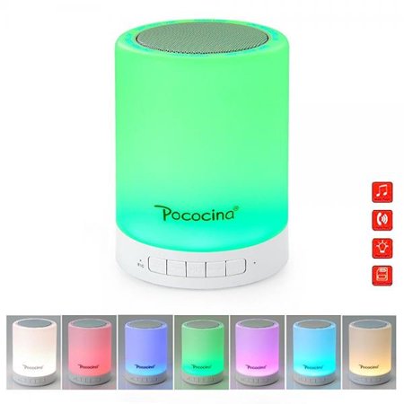 0713831367951 - POCOCINA US-BS001 INDOOR OUTDOOR COLOR CHANGING TAP LIGHT NIGHT LIGHT WITH WIRELESS BLUETOOTH SPEAKER HANDS-FREE TF CARD SUPPORTED LED TOUCH LAMP DESK LAMP