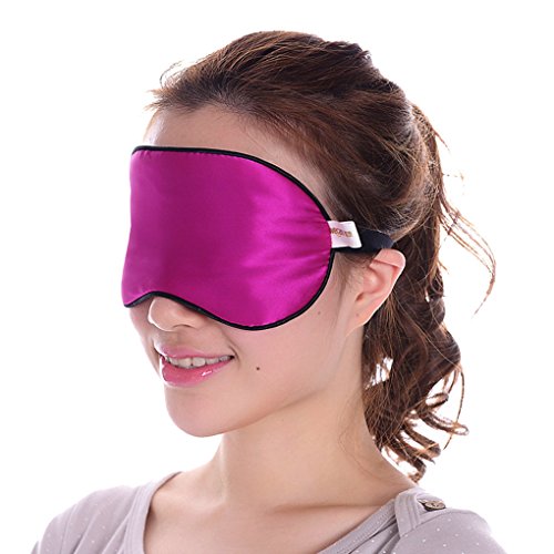 0713831435520 - WECAN NATURAL SOFT MULBERRY SILK SLEEP MASK SUPER SMOOTH BLINDFOLD EYE MASK WITH 2 FREE EAR PLUGS (ROSE(WOMEN))
