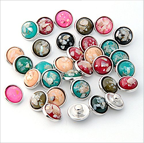 0713893538351 - ZWSISU FLOWER AND STONE PATTERN MIXED SNAP BUTTON JEWELRY CHARMS,12MM PACK OF 30PCS (12MM, 4)
