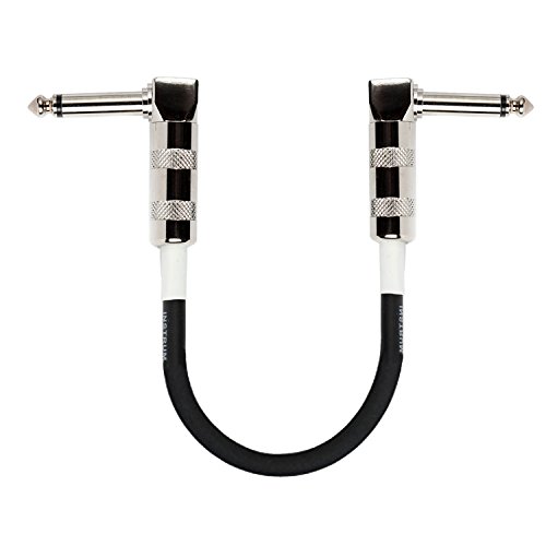 0713902020228 - ZYC PATCH CABLE WITH FULL METAL 1/4 INCH RIGHT ANGLE PLUG(7.5 INCH) GUITAR EFFECTS CABLE PEDAL CORDS BLACK