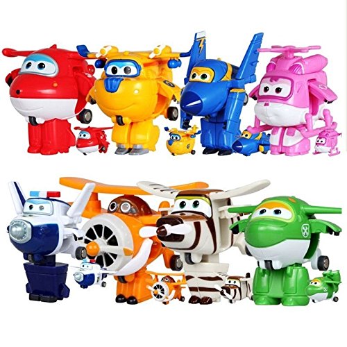 0713965517024 - 8PCS/SET SUPER WINGS MINI PLANES TOYS DEFORMATION AIRPLANE ROBOT ACTION FIGURES BOYS&GIRLS BIRTHDAY GIFT BRINQUEDOS