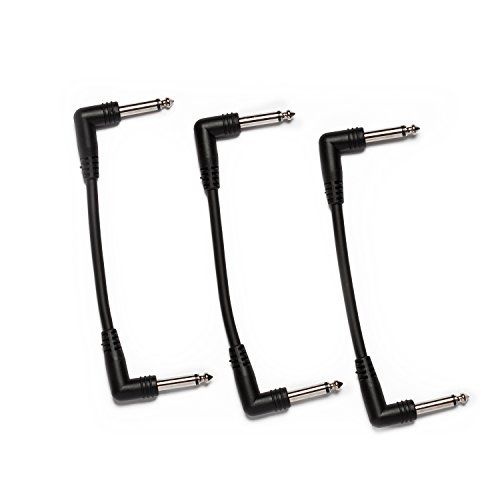 0714046189512 - ZYC PATCH CABLE CORDS 6 INCH WITH RIGHT ANGLE PLUG EFFECTS CABLE PEDAL CORDS (3-PACK)