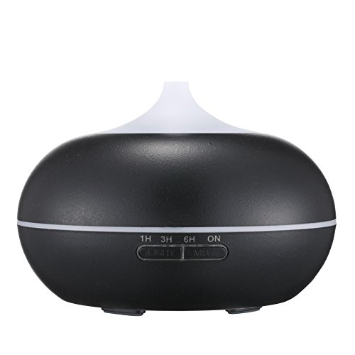 0714046456690 - 300ML ESSENTIAL OIL DIFFUSER,QUIET ULTRASONIC COOL MIST HUMIDIFIER WITH 7 COLORS LED AND WATERLESS AUTO SHUT-OFF FOR BABY STUDY YOGA SPA-BLACK