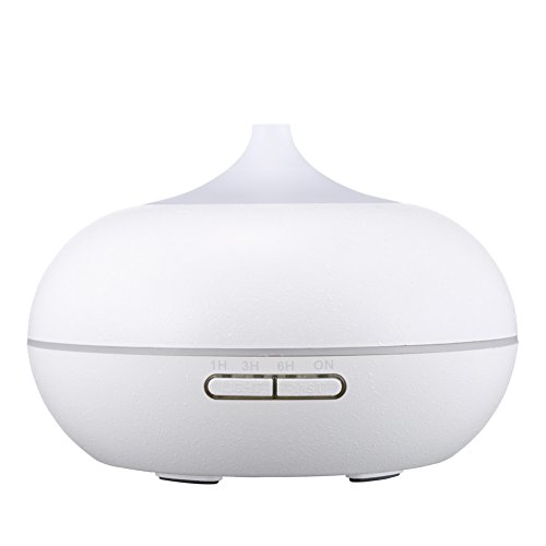 0714046456706 - 300ML ESSENTIAL OIL DIFFUSER,QUIET ULTRASONIC COOL MIST HUMIDIFIER WITH 7 COLORS LED AND WATERLESS AUTO SHUT-OFF FOR BABY STUDY YOGA SPA-WHITE