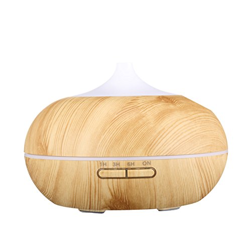 0714046456720 - 300ML ESSENTIAL OIL DIFFUSER,QUIET ULTRASONIC COOL MIST HUMIDIFIER WITH 7 COLORS LED AND WATERLESS AUTO SHUT-OFF FOR BABY STUDY YOGA SPA-LIGHT WOOD GRAIN