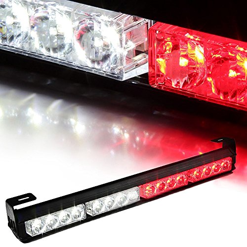 0714046456782 - RED&WHITE 18 16 LED EMERGENCY WARNING STROBE LIGHT BAR FOR TRAFFIC ADVISOR VEHICLE WITH 7 FLASHING MODES