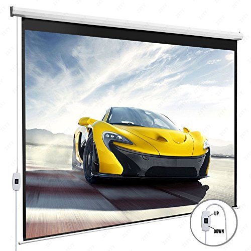 0714119061943 - DFM 100 16:9 ELECTRIC MOTORIZED AUTO PROJECTOR PROJECTION SCREEN WITH REMOTE CONTROL PULL DOWN MATTE