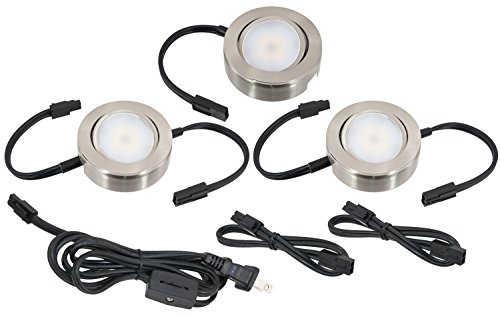 0714176001807 - AMERICAN LIGHTING MVP-3-NK LED MVP 3-PUCK LIGHT KIT WITH ROLL SWITCH AND 6' POWER CORD, DIMMABLE, 4.3W