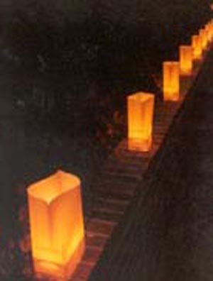 0714176750064 - GOLDEN - BROWN ELECTRIC LUMINARIA LIGHT SET - LUMINARY OUTDOOR PATHWAY LIGHTS - RC STYLE