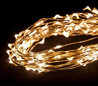 0714176998572 - DEW DROP LED LIGHT STRING BATTERY OPERATED (WARM WHITE, 20' LONG, SINGLE STRAND - 60 LEDS - 1.5W - 4 SPACING)