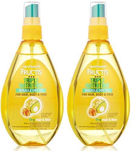 0714270014086 - GARNIER FRUCTIS TRIPLE NUTRITION MIRACLE DRY OIL FOR HAIR, FACE, AND BODY, 5 FLUID OUNCE (PACK OF 2)