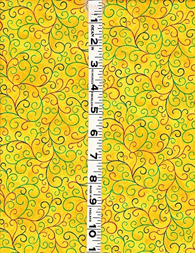 0714329462653 - 1 YARD ADELINE BY BLANK QUILTING 100% COTTON QUILT FABRIC SWIRLS BTR6877 YELLOW