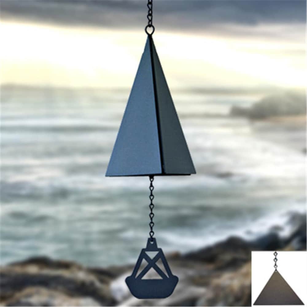 0071438400120 - NORTH COUNTRY WIND BELLS INC. 120.5040 LONG ISLAND BELL WITH BLACK TRIANGLE WIND CATCHER