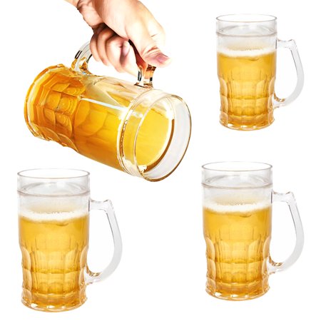 0714415129804 - SET OF 4 EVRI 13OZ PLASTIC INSULATED FUNNY CHILL'R BEER MUGS GLASSES FOR FREEZER NOVELTY SILLY