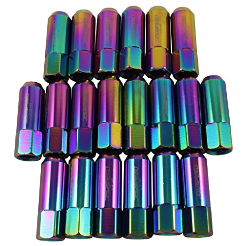 0714439991852 - GENERIC NEW NEO CHROME 20PCS EXTENDED FORGED ALUMINUM TUNER RACING LUG NUT FOR MUSTANG 1/2-20