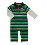 0714442764344 - INFANT LONG SLEEVE ONE PIECE POLO COVERALL