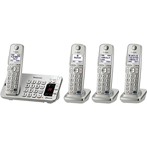 0714547239976 - PANASONIC LINK2CELL BLUETOOTH KX-TGE274S 4 HANDSETS CORLDESS PHONE WITH LARGE KEYPAD, SILVER