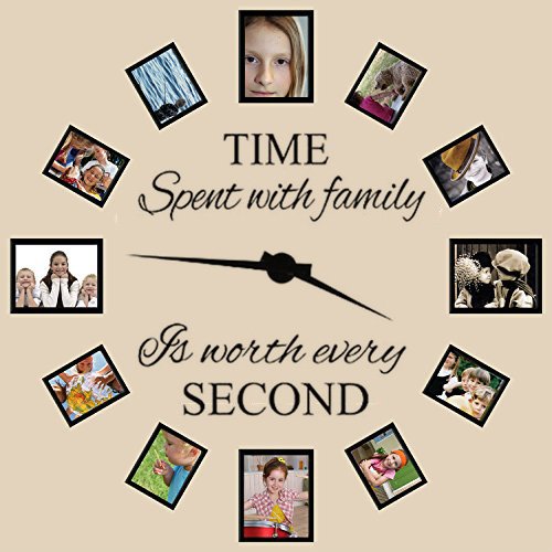 0714559901014 - FAMILY WALL DECALS~TIME SPENT WITH FAMILY IS WORTH EVERY SECOND WALL DECAL QUOTE HOME DECOR ART QUOTE DECALS WALL ART STICKERS DECAL HOME DECOR DECORATE
