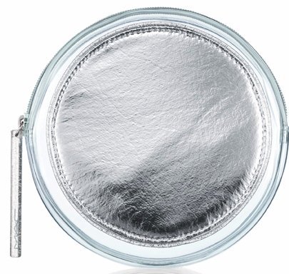 0714569635619 - MAC ICED DELIGHTS CLEAR SILVER ROUND MAKEUP COSMETIC BAG