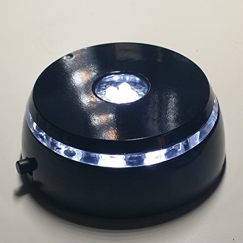 0714573972571 - 4 LED ROUND WHITE LIGHT STAND BASE FOR CRYSTALS / GLASS ART