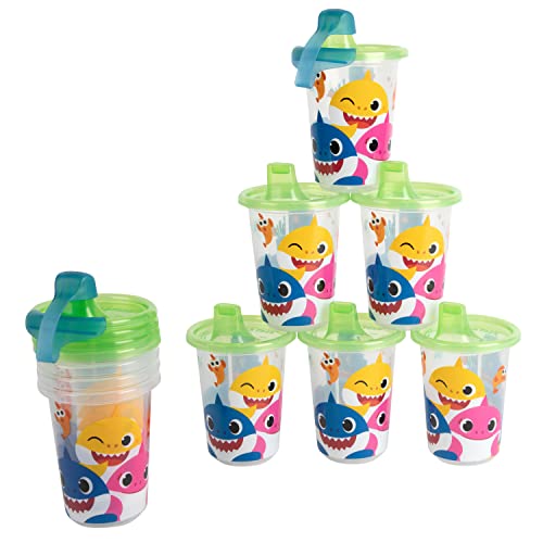 0071463117383 - TAKE & TOSS BABY SHARK SIPPY CUPS WITH LIDS - 10 OZ - 10 CUP KIDS PARTY PACK INCLUDES 2 TRAVEL CAPS
