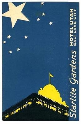 0714639585462 - STARLITE GARDENS SPECIAL LUNCHEON MENU HOTEL UTAH RESTAURANT SALT LAKE CITY 1939