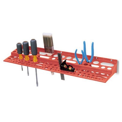 7147905902343 - AKRO-MILS 8024 PLASTIC WALL MOUNTED TOOL HOLDER RACK, RED SIZE: 6-INCH D BY 24-1