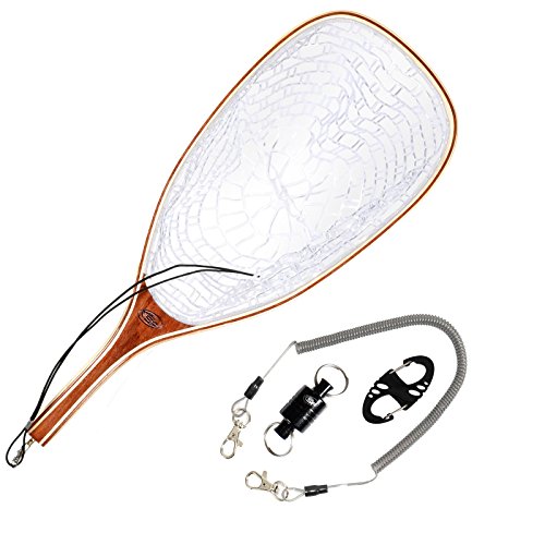 0714838397965 - SF FLY FISHING LANDING SOFT RUBBER MESH TROUT CATCH AND RELEASE NET WITH MAGNETIC NET RELEASE COMBO KIT A