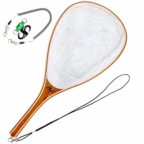 0714838398320 - SF FLY FISHING LANDING SOFT SILICONE RUBBER MESH TROUT CATCH AND RELEASE NET WITH GREEN MAGNETIC NET RELEASE COMBO KIT
