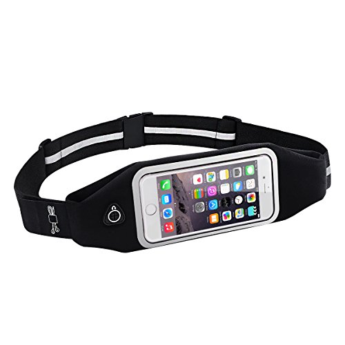 0714874135811 - SPORTS RUNNING BELT WAIST PACK FOR APPLE IPHONE 6S 6 / IPHONE 5S 5, OMORC UNIVERSAL OUTDOOR SWEATPROOF REFLECTIVE BELT WAIST BAG WITH 4.7 INCH TRANSPARENT TOUCH SCREEN WINDOW