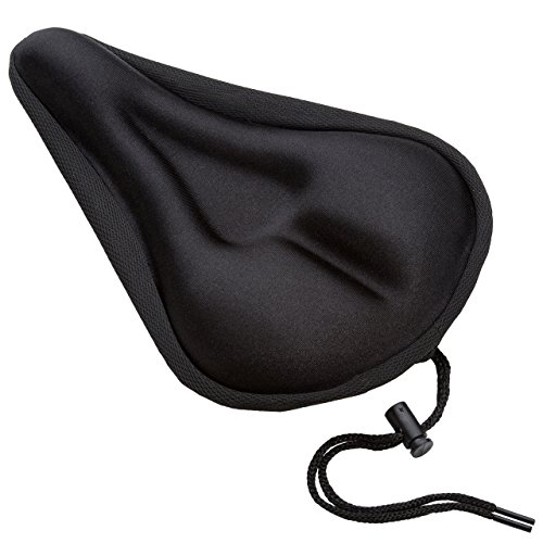0714874161414 - OMORC BIKE SEAT-EXTRA SOFT GEL BICYCLE SEAT-BIKE SADDLE CUSHION WITH WATER AND DUST RESISTANT COVER (BLACK)