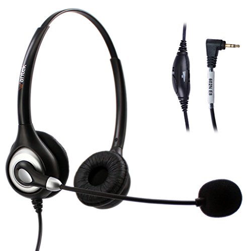 0714983119757 - ARAMA WANTEK WIRED TELEPHONE HEADSET WITH NOISE CANCELING MIC VOLUME MUTE FOR CISCO LINKSYS SPA POLYCOM GRANDSTREAM PANASONIC ZULTYS GIGASET OFFICE IP AND CORDLESS DECT PHONES WITH 2.5MM JACK (A602CP)