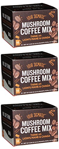 0714983630511 - FOUR SIGMATIC MUSHROOM COFFEE LION'S MANE AND CHAGA PACK OF 3 (30 PACKETS TOTAL)