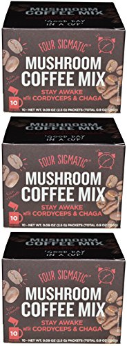 0714983630689 - FOUR SIGMATIC MUSHROOM COFFEE MIX CORDYCEPS AND CHAGA PACK OF 3 (30 PACKETS TOTAL)