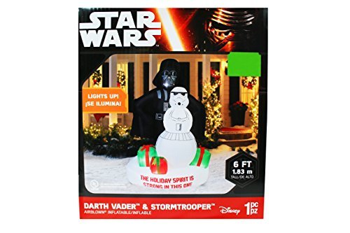 0715202162929 - DISNEY STAR WARS DARTH VADER AND STORMTROOPER AIR BLOWN ONE PIECE INFLATABLE LAWN DECORATION