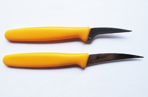 7152555212377 - SET FRUIT CARVING KNIFE PLASTIC HANDLE YELLOW.02.5 INCH 2 PCS. OF THAILAND
