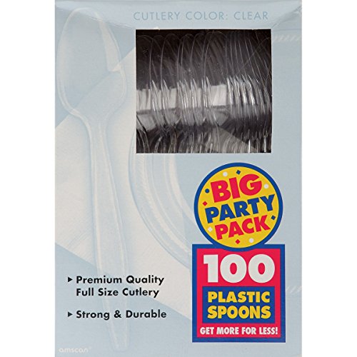 7152555236793 - AMSCAN PLASTIC SPOONS, CLEAR, 100 PER PACKAGE