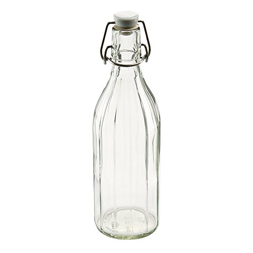 7152555272326 - LEIFHEIT REUSABLE GLASS BOTTLE WITH SHACKLE LOCK STOPPER, CLEAR