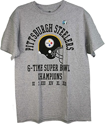 0715255612716 - NFL PITTSBURGH STEELERS SIX TIME SUPER BOWL CHAMPIONS MEN'S TEE SHIRT GRAY XL