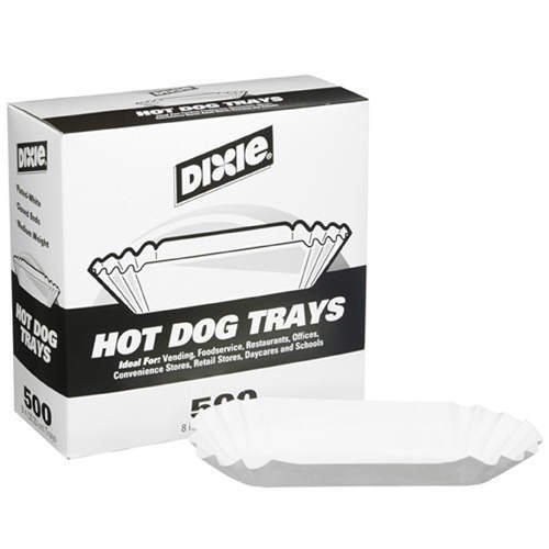 7153004496294 - DIXIE 8 FLUTED HOT DOG TRAY 500CT
