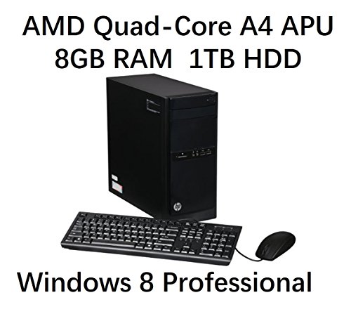 0715407518804 - 2016 HP PAVILION DESKTOP COMPUTER (AMD QUAD-CORE A4-5000 PROCESSOR, 8GB DDR3 RAM, 1TB HDD, DVDRW, USB 3.0, WIFI, WINDOWS 8/10 PROFESSIONAL) (CERTIFIED REFURBISHED)