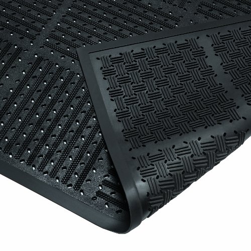 0715411846801 - WEARWELL NATURAL RUBBER 227 OUTFRONT REVERSIBLE MAT, FOR OUTDOOR ENTRANCES, 3' WIDTH X 6' LENGTH X 7/16 THICKNESS, BLACK