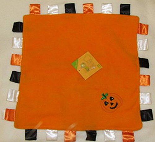 0715418002330 - HALLOWEEN THEME BABY BLANKET EMBROIDERED LABELS LOVEY SECURITY KRINKLE - PUMPKIN