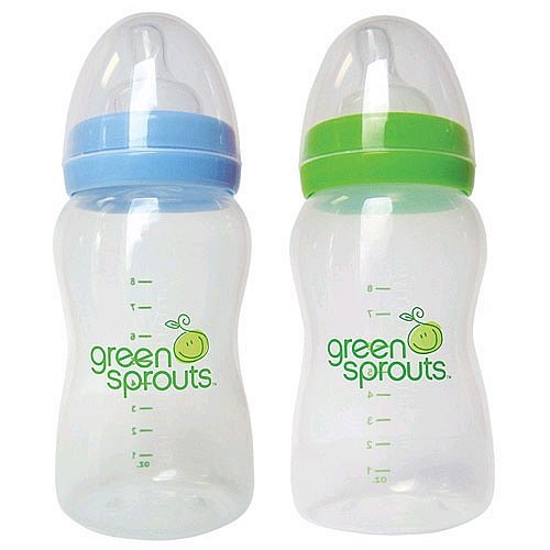 0715418013459 - I-PLAY GREEN SPROUTS 8 OZ FEEDING BOTTLE 2 PACK BLUE AND GREEN - BPA PVE FREE