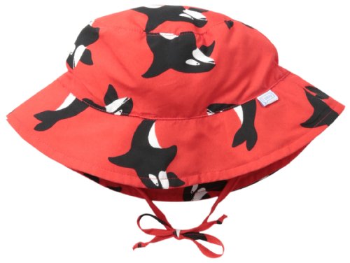 0715418106250 - I PLAY. BABY BUCKET SUN PROTECTION HAT, RED KILLER WHALE, 9-18 MONTHS